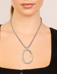 Silver Circle Large Pendant Necklace - link has visual effect only