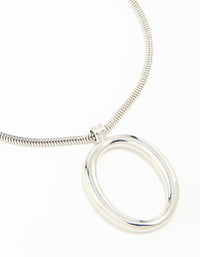 Silver Circle Large Pendant Necklace - link has visual effect only