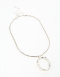 Silver Circle Large Pendant Necklace - link has visual effect only