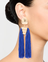 Gold Large Tassel Drop Earrings - link has visual effect only