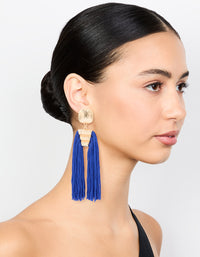 Gold Large Tassel Drop Earrings - link has visual effect only