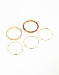 Gold & Tortoiseshell Bangles 5-Pack - link has visual effect only
