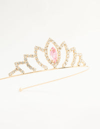 Kids Gold Pink Diamante Crown Headband - link has visual effect only