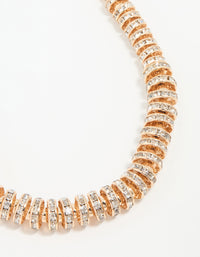 Rose Gold Diamante Rondell Short Necklace - link has visual effect only