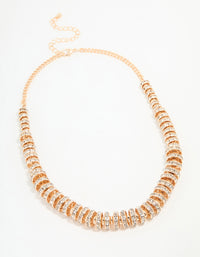 Rose Gold Diamante Rondell Short Necklace - link has visual effect only