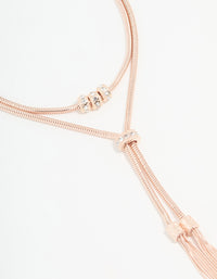 Rose Gold Layered Rondell Tassel Necklace - link has visual effect only
