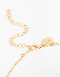 Gold Plated Green Semi Precious Ball Y-Necklace - link has visual effect only