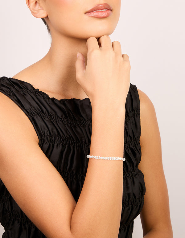 Silver Plated Diamante Fireball Bracelet