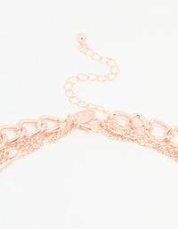 Rose Gold Cross & Butterfly Layered Necklace - link has visual effect only