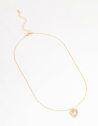 Gold Twisted Heart Pendant Necklace - link has visual effect only