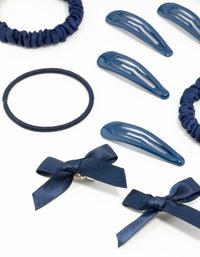 Navy Hair Tie & Clip Pack - link has visual effect only