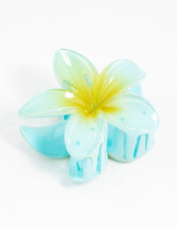 Blue Frangipani Hair Claw Clip - link has visual effect only