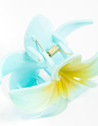 Blue Frangipani Hair Claw Clip - link has visual effect only