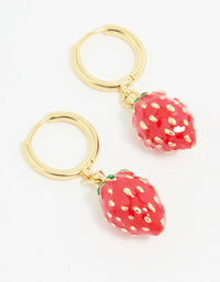 Gold Strawberry Drop Earrings - link has visual effect only