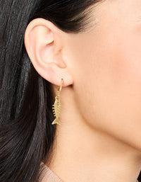 Gold Dainty Fish Drop Earrings - link has visual effect only