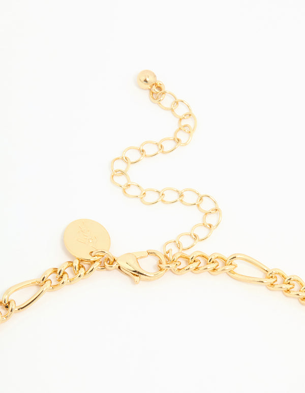 Gold Mixed Link Chunky Necklace