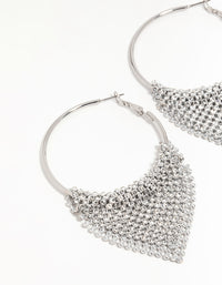 Silver Diamante Drop Hoop Earrings - link has visual effect only