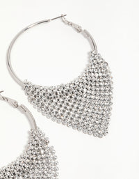 Silver Diamante Drop Hoop Earrings - link has visual effect only