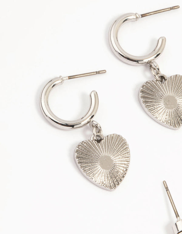 Silver Grunge Earrings 6-Pack