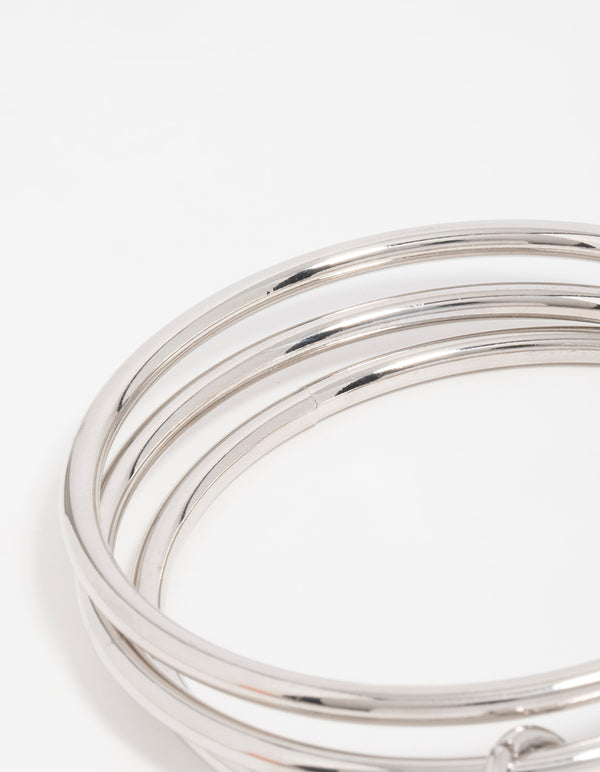 Silver Rondell Layered Bangle