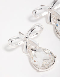 Silver Diamante Bow Drop Earrings - link has visual effect only