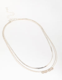 Silver Rondell Chain Layered Necklace - link has visual effect only