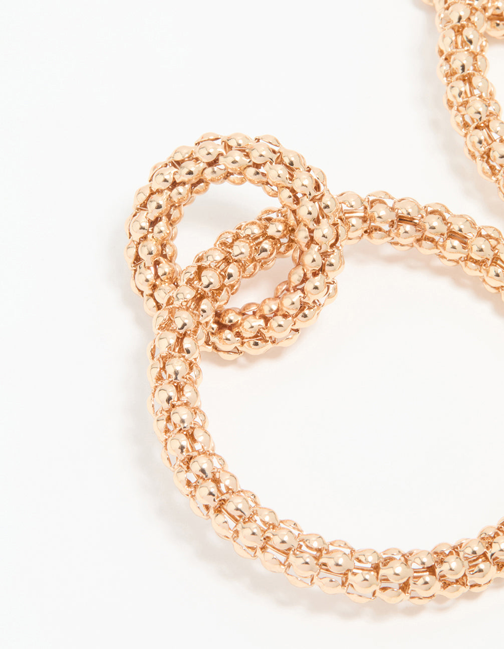 Gold Textured Double Circle Drop Earrings