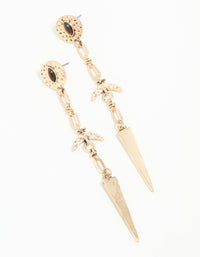 Gold Dagger Drop Earrings - link has visual effect only