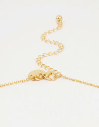 Gold Plated Brass Cubic Zirconia Marquise Cross Pendant Necklace - link has visual effect only