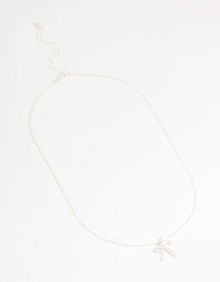 Silver Plated Brass Cubic Zirconia Pavé Bow Pendant Necklace - link has visual effect only
