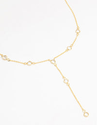 Gold Plated Brass Cubic Zirconia Y-Necklace - link has visual effect only