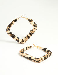 Gold Leopard Print Hoop Earrings - link has visual effect only
