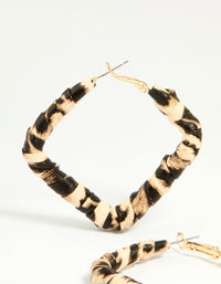 Gold Leopard Print Hoop Earrings - link has visual effect only