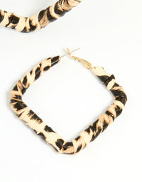 Gold Leopard Print Hoop Earrings - link has visual effect only