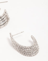 Silver Diamante Cascading Cupchain Hoop Earrings - link has visual effect only
