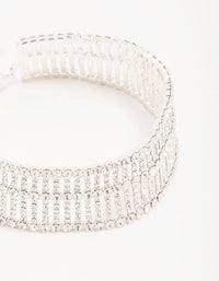 Silver Diamante Stacked Cupchain Choker Necklace - link has visual effect only