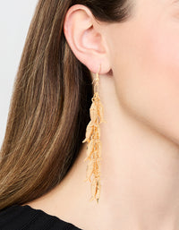 Gold Tassel Sardine Drop Earrings - link has visual effect only