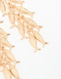 Gold Tassel Sardine Drop Earrings - link has visual effect only