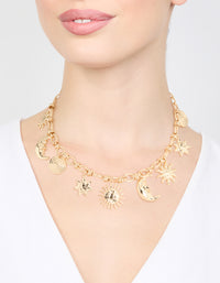 Gold Molten Celestial Charm Necklace - link has visual effect only