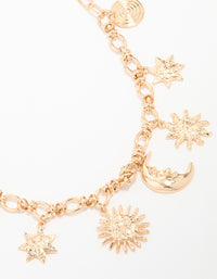 Gold Molten Celestial Charm Necklace - link has visual effect only