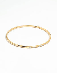 Waterproof Gold Plated Stainless Steel Diamante Bangle - link has visual effect only