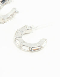 Silver Thin Diamante Hoop Earrings - link has visual effect only