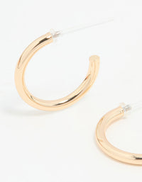 Gold Smooth Large Hoop Earrings - link has visual effect only