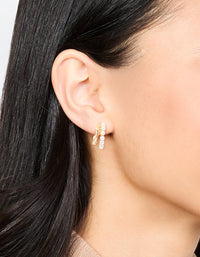 Gold Pearl Hoop Earrings - link has visual effect only