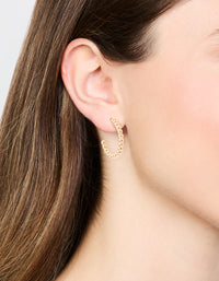 Gold Textured Large Hoop Earrings - link has visual effect only