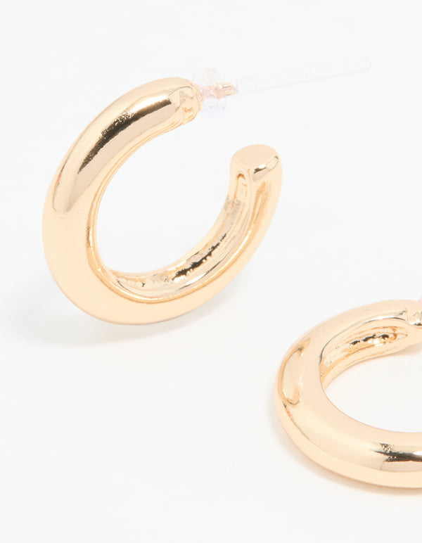 Gold Smooth Hoop Earrings