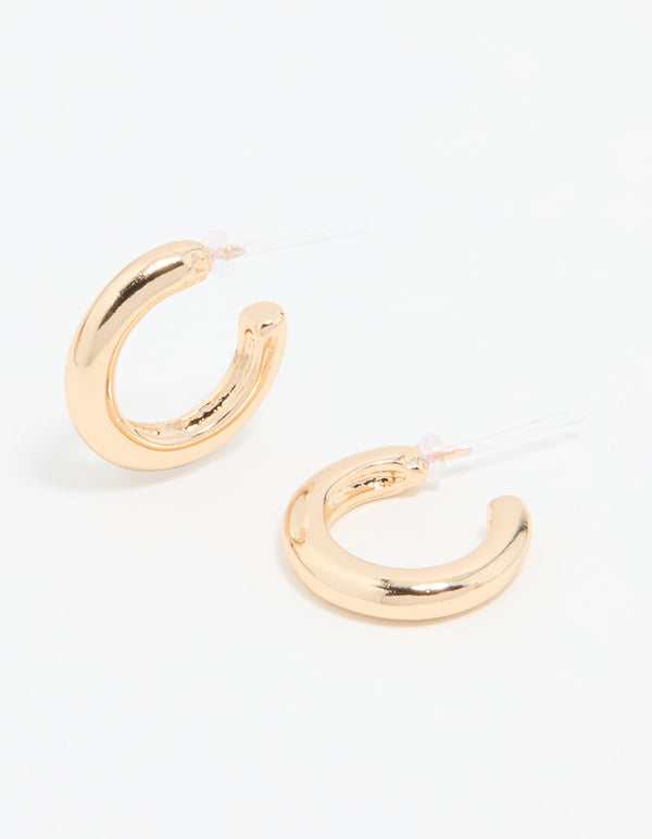 Gold Smooth Hoop Earrings