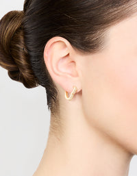 Gold Cubic Zirconia Heart Hoop Earrings - link has visual effect only