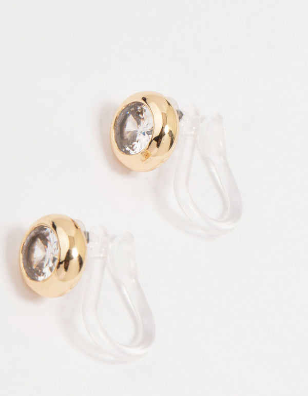 Gold Cubic Zirconia Ear Cuffs 4-Pack