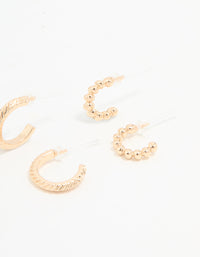Gold Thin Hoop Earrings 3-Pack - link has visual effect only